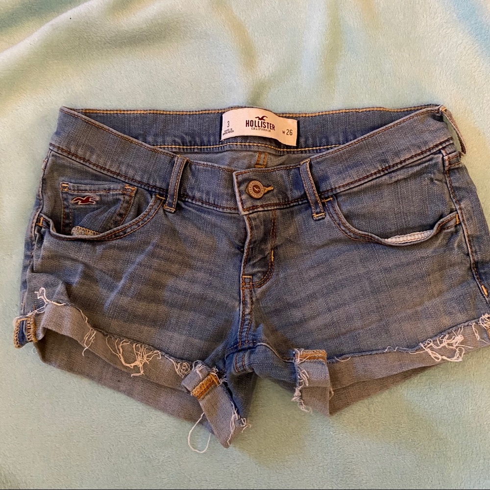 Denim low rise shorts